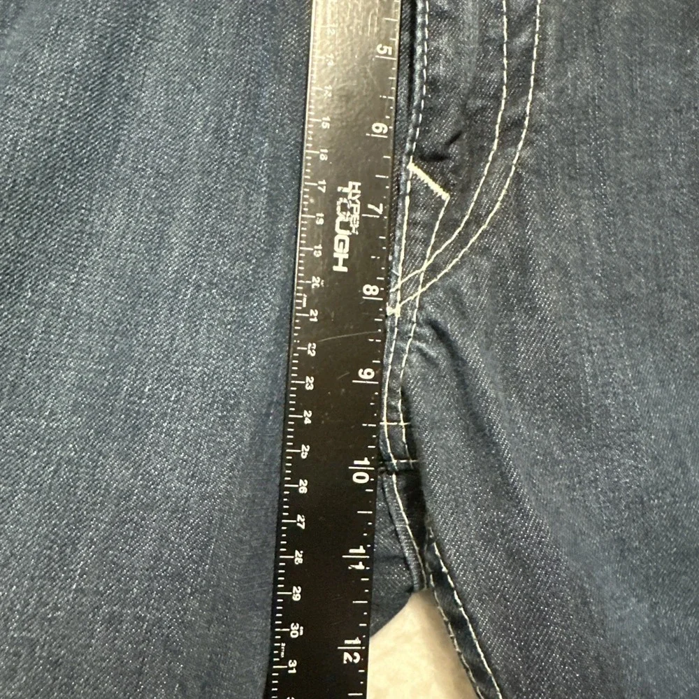 Vintage‎ True Religion Men's Bobby Blue Straight Jeans Size 34 Made In USA